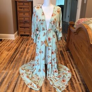 Floral Sage Green Kimono size medium